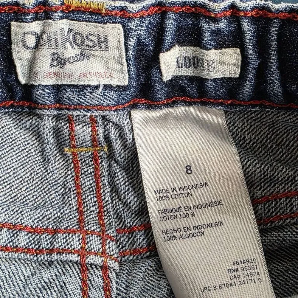 OshKosh B’gosh Boys Jeans Size 8 Wide Leg Adjustable Waist